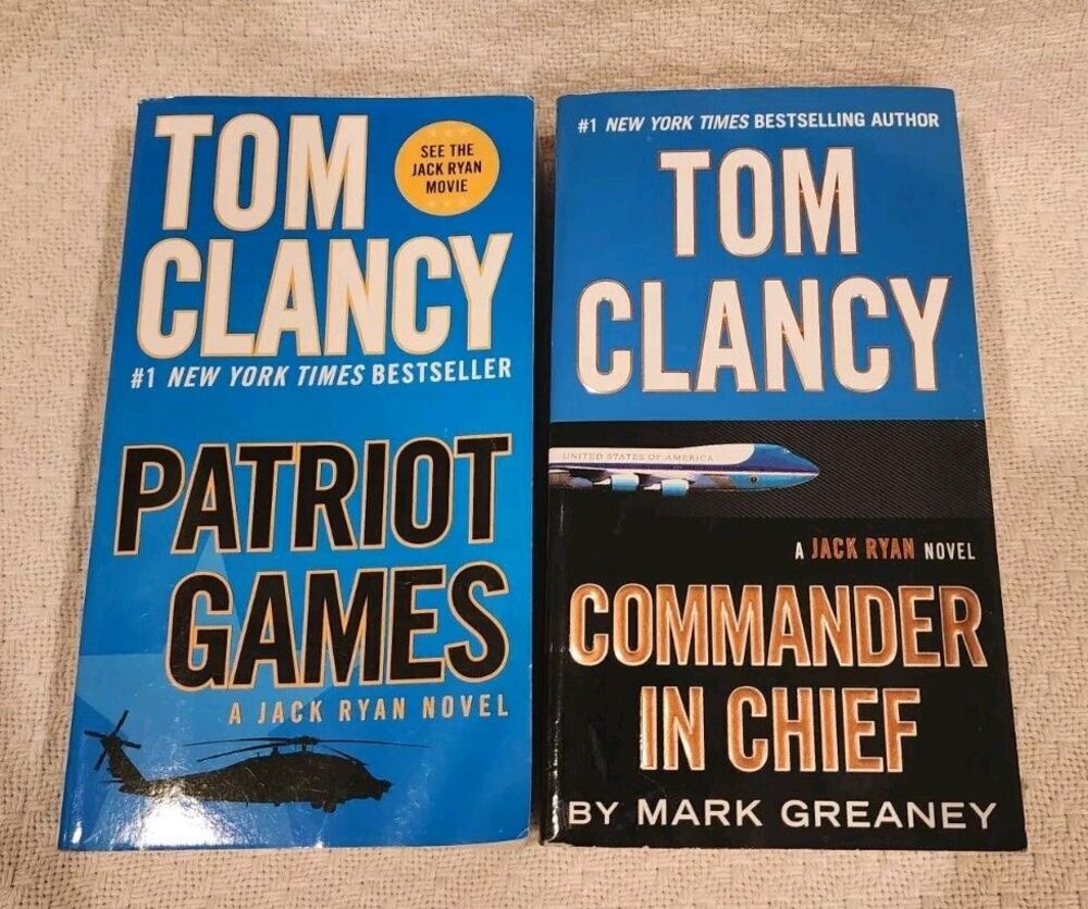 Patriot Games & Commander In Chief (Paperback Book Lot of 2) By Tom Clancy